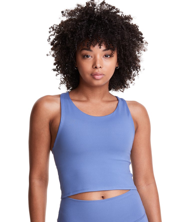 Camiseta Sin Manga Champion Mujer - Soft Touch Crop ( Azules ) 5682319-LR